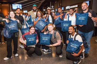 A cohort of NYC Teaching Fellows from JHS 217 reunites at Barclays Center