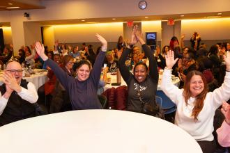 School social workers applaud the professional development presentation focused on multitiered systems of support at the UFT Social Workers Appreciation Day on March 6, 2026. 