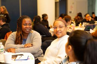 School social workers “turn and talk” with their colleagues at the UFT School Social Workers Appreciation Day on March 6, 2026.