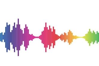 Sound wave with rainbow covers