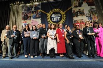 The union confers the Jules Kolodny Award to the 50-member UFT Health Care Committee for their leadership and commitment in helping the UFT secure a five-year, premium-free health care contract for members.