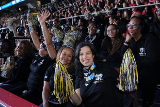 Unionists fill the 15,000-seat MVP arena, including some 4,000 UFT members during a Tier 6 Rally on March 8, 2026. 