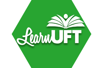 Green hexagon with LearnUFT logo