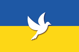 Ukrainian Flag with a peace dove