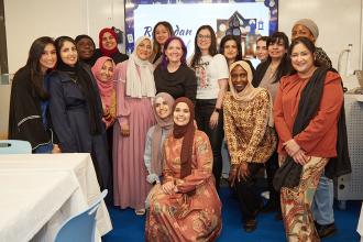 Members of the UFT Muslim Educators Committee take a group photo at the 2024 Iftar Dinner