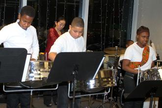 Students playing music