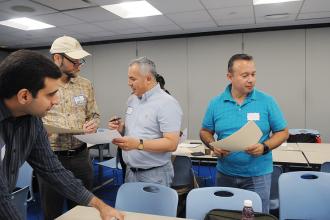 Foreign language teachers engage in an exercise during a workshop at the NYC Association of Foreign Language Teachers/UFT annual fall conference at union headquarters.