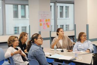 Teachers take part in a workshop at the NYC Association of Foreign Language Teachers/UFT annual fall conference at union headquarters