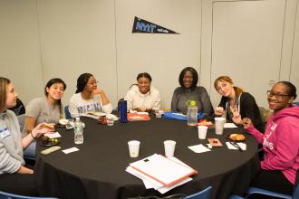 NYIT members show their school pride. 