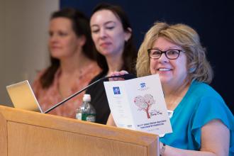 Julie Richardson introduces presenters from the Child Mind Institute