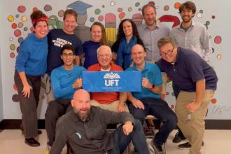Wearing blue for a fair contract