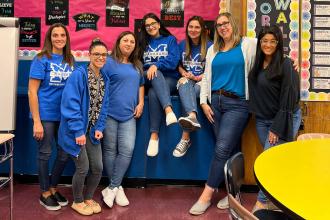 Wearing blue for a fair contract