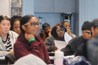 Participants listen intently during a workshop at the UFT Brooklyn Parent Conference on Oct. 25, 2025