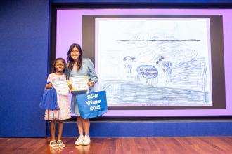 peech teacher Jodie Wong of PS 316 in Brooklyn and student Malani accept an award for their “Speech Is Amazing” project at the UFT Speech Improvement Chapter Better Speech and Hearing Month Celebration on May 27, 2025. 