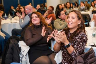 Attendees applaud the keynote speaker during Clinician Appreciation Day held at UFT headquarters on Jan. 27, 2025. 