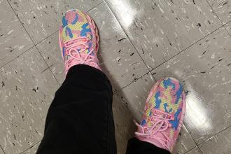 Kathleen Bayer of PS 16 on Staten Island is committed to the cause down to her toes.