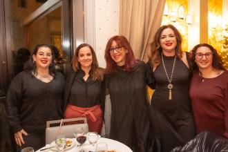 A group of attendees pose for a group photo at the 2024 UFT Jewish Heritage Committee Awards Dinner on Dec. 5, 2024. 