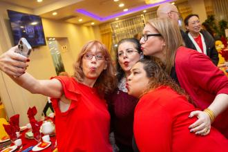 A group of attendees take a selfie at the UFT Asian Heritage Committee Lunar New Year Banquet on Feb. 28, 2025
