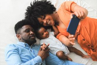 newborn baby with parents - generic