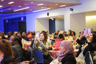 Some 200 nurses and their families gather in Shanker Hall to celebrate their colleagues at the 2025 Federation of Nurses/UFT Nurses Recognition Day celebration. 