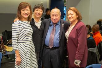 Retirees from Long Island City HS take a photo at the UFT Retired Teachers Chapter Luncheon on May 23, 2025.