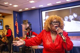 Jimmy Hill and the Allstarz band provide a mix of oldies and dance music at the UFT Retired Teachers Chapter Luncheon on May 23, 2025. 