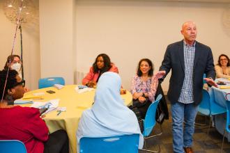 UFT Vice President for Middle Schools Richard Mantell commends school nurses for their work and stresses the importance of union participation.