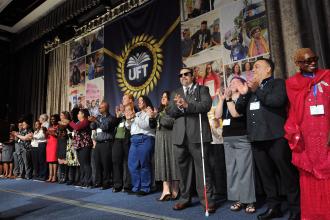 Chapter leaders are applauded and recognized with Union Service Awards for 10 years of service. The union also recognized chapter leaders with 15, 20 and 30 years of service.