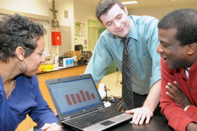 Math teacher Jesse Olsen explains how his data system, Impact, works.