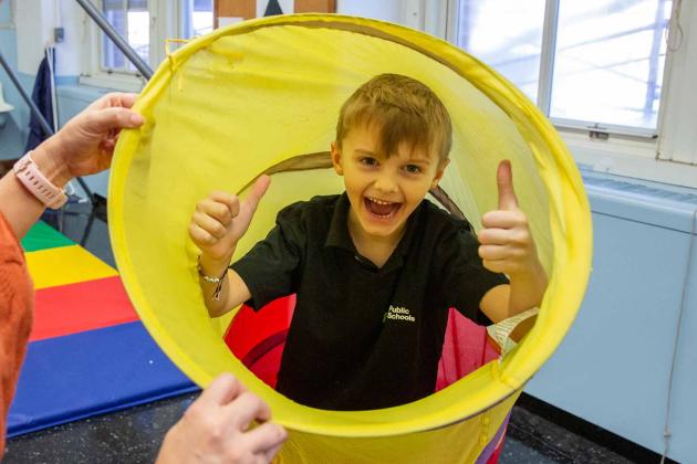 A student giving thumbs up