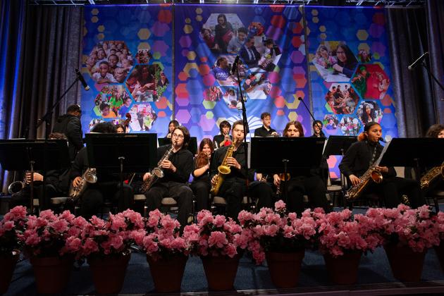 A student jazz band performs at the 2024 Paraprofessional Festival and Awards Luncheon