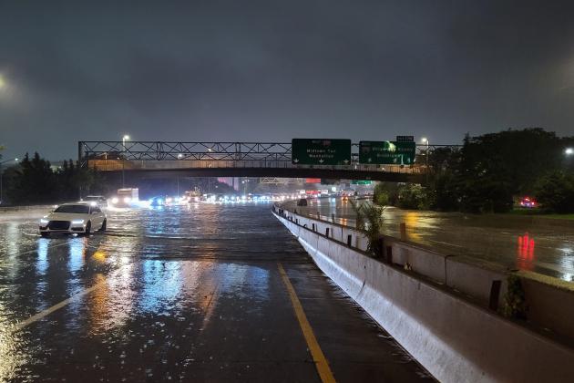 A flooded highway 