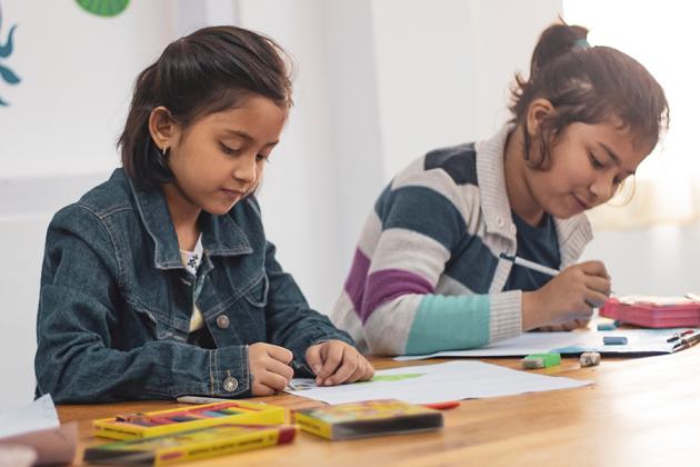 Students participating in learning activity