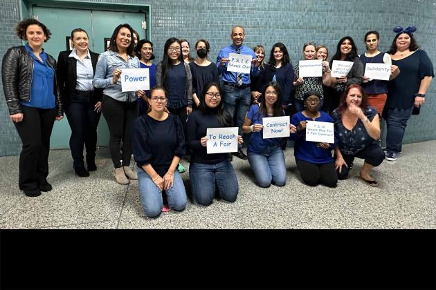 Wearing blue for a fair contract