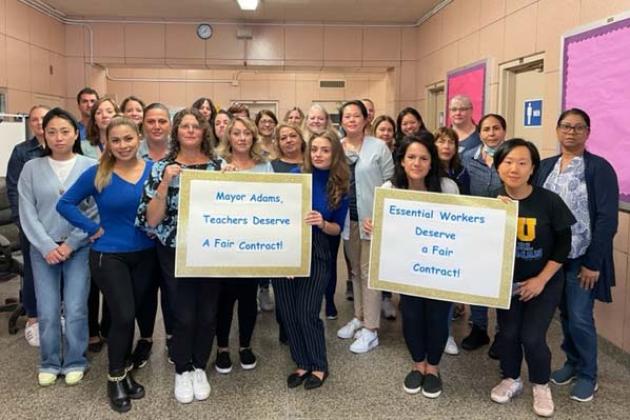 Wearing blue for a fair contract
