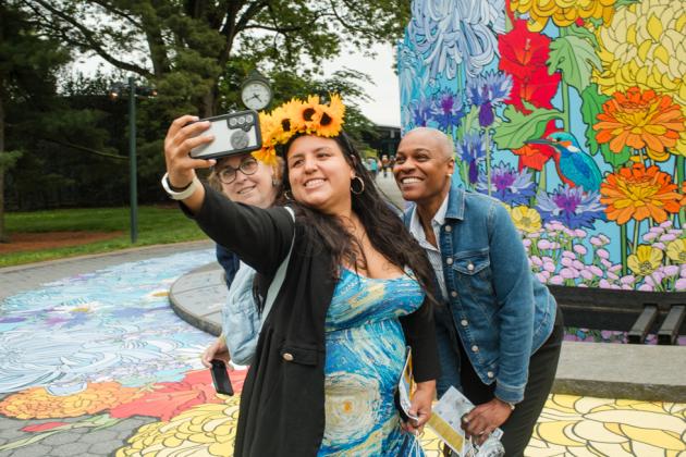 A group of new UFT members take a selfie at a new member event on May 29, 2025. 