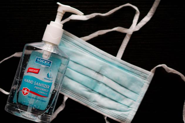 Mask and hand sanitizer