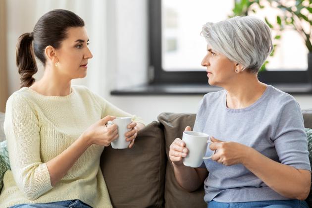 Generic Two women talking over coffee