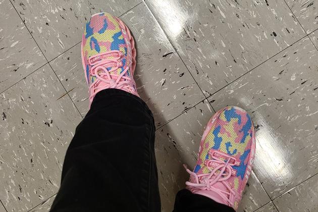 Kathleen Bayer of PS 16 on Staten Island is committed to the cause down to her toes.