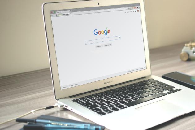 Google logo on laptop