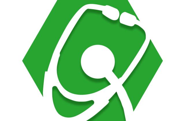 Green hexagon with stethoscope
