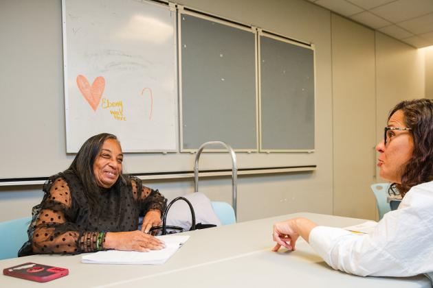 Elsa Perez (left) the PTA president at PS/MS 129 in West Harlem, participates in a workshop about immigrant rights with Y. Carolina Ibanez, the chapter leader at Leadership and Public Service HS in lower Manhattan.