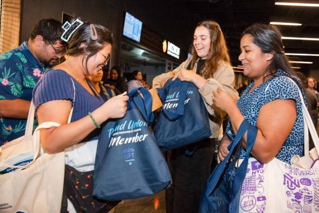 New teachers Chloe Li of PS 138 in Manhattan, Siobhan Miller of PS 164 in Brooklyn and Rebecca Camacho of P721, a District 75 program in Brooklyn