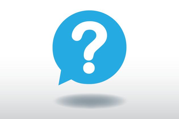Speech bubble with a question mark