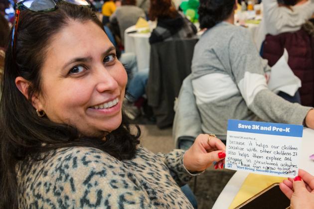 Save 3K and Pre-K postcard writing