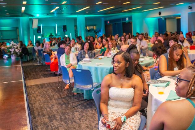 School secretaries and their loved ones fill Shanker Hall at UFT headquarters for the School Secretary Awards Soiree on June 6, 2025. 