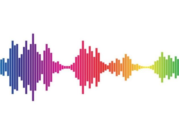 Sound wave with rainbow covers