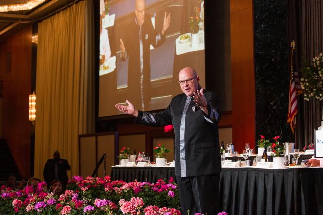 UFT President Michael Mulgrew speaks on stage during the union's Spring Education Conference on May 16, 2026