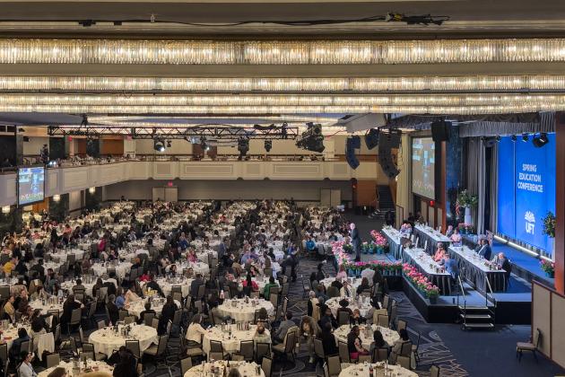 More than 1,100 UFT members gather for the UFT Spring Education Conference at the New York Hilton on May 16, 2026.