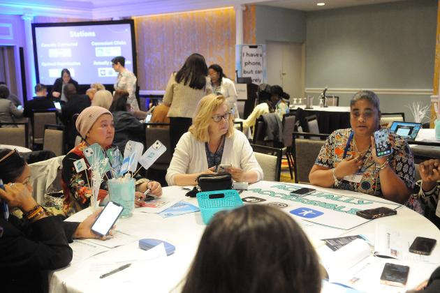 Participants learn cellphone tips in the “Retiree Tech Essentials: Tools to Support Your Everyday Life” workshop.